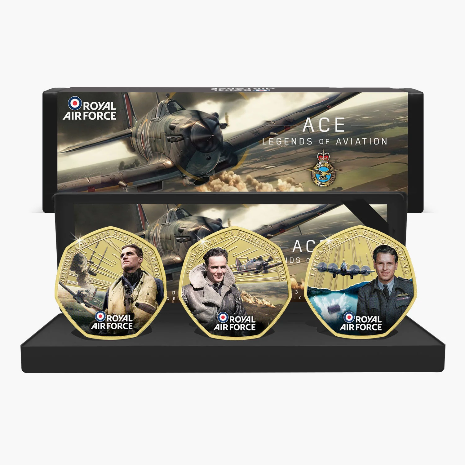 The RAF Legends of Aviation Gold Plated BU Coin Box Set Edition - Image 3