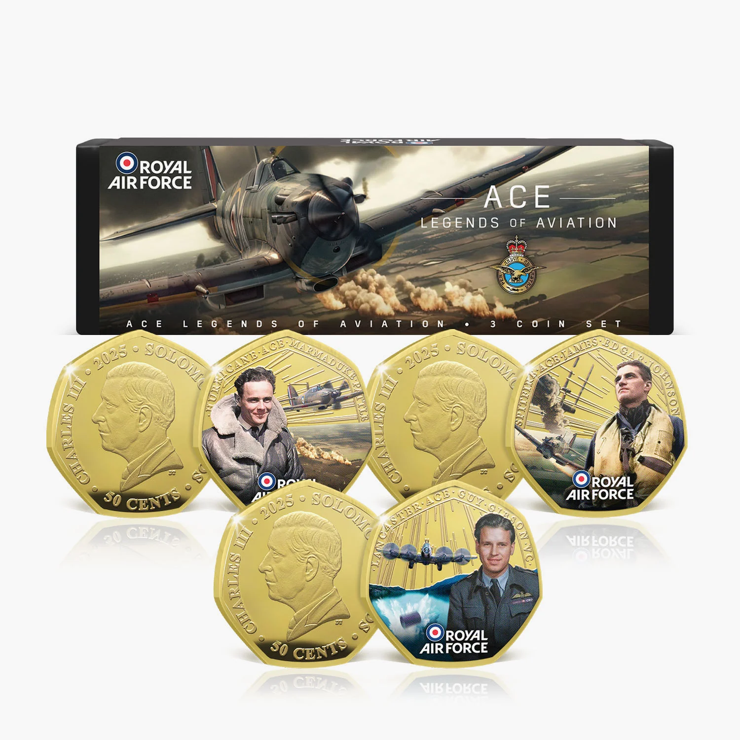 The RAF Legends of Aviation Gold Plated BU Coin Box Set Edition - Image 8