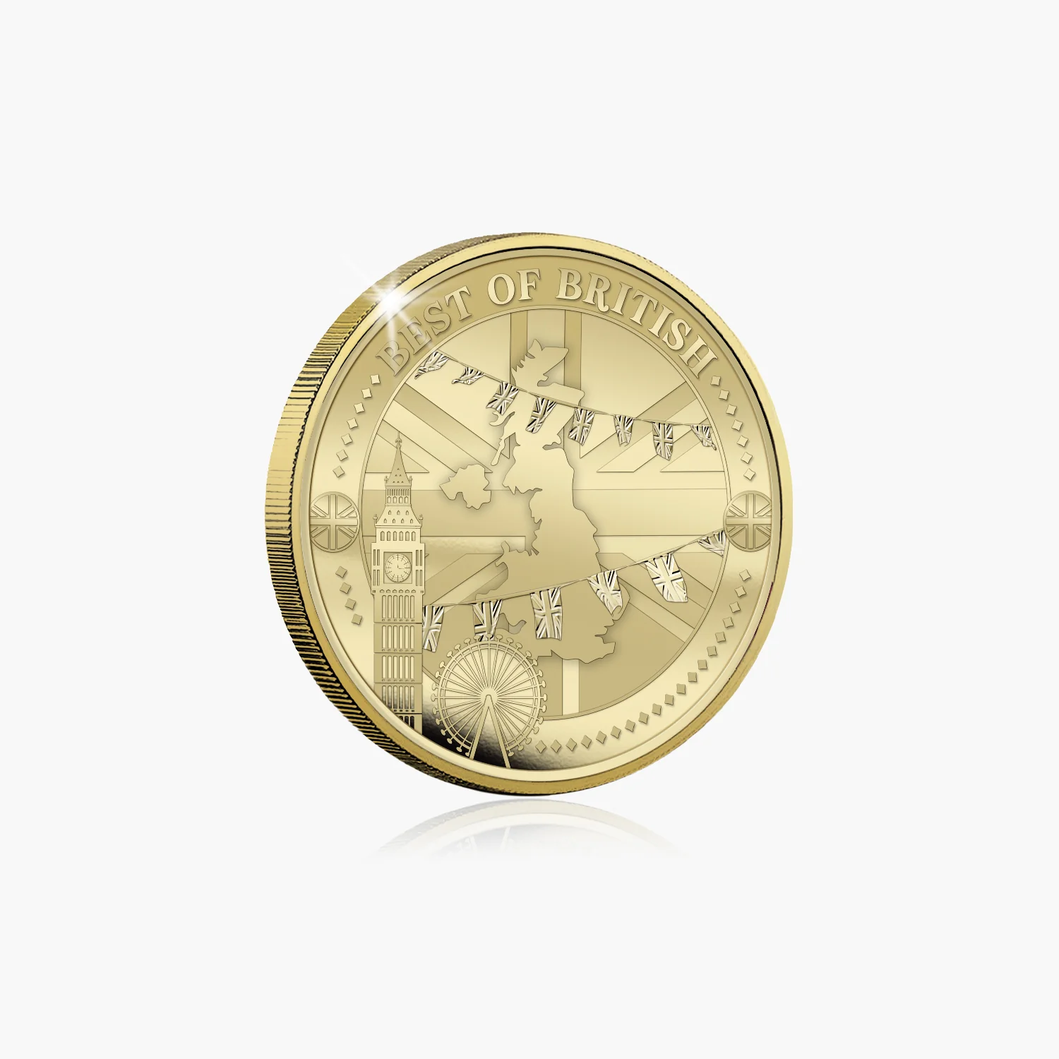 Best of British – Tea & Biscuits 50mm Gold Plated Commemorative Medal - Image 5