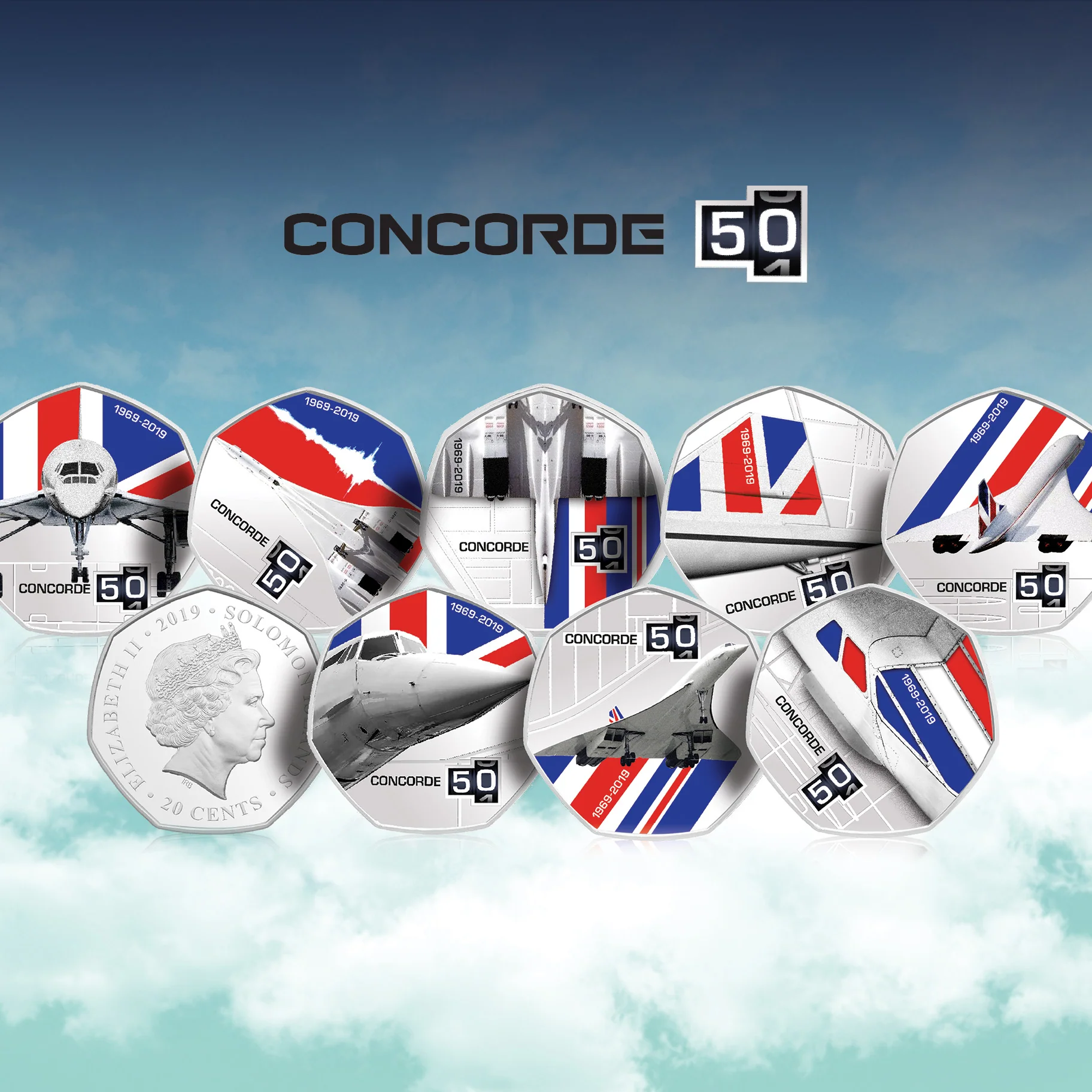 Concorde 50th Anniversary Complete BU Coin Collection - Image 3