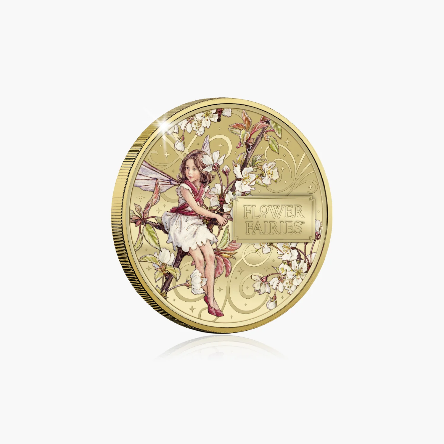 Flower Fairies 2026 The Wild Cherry Blossom Fairy Super Size Gold Luxe Edition Coin - Image 5