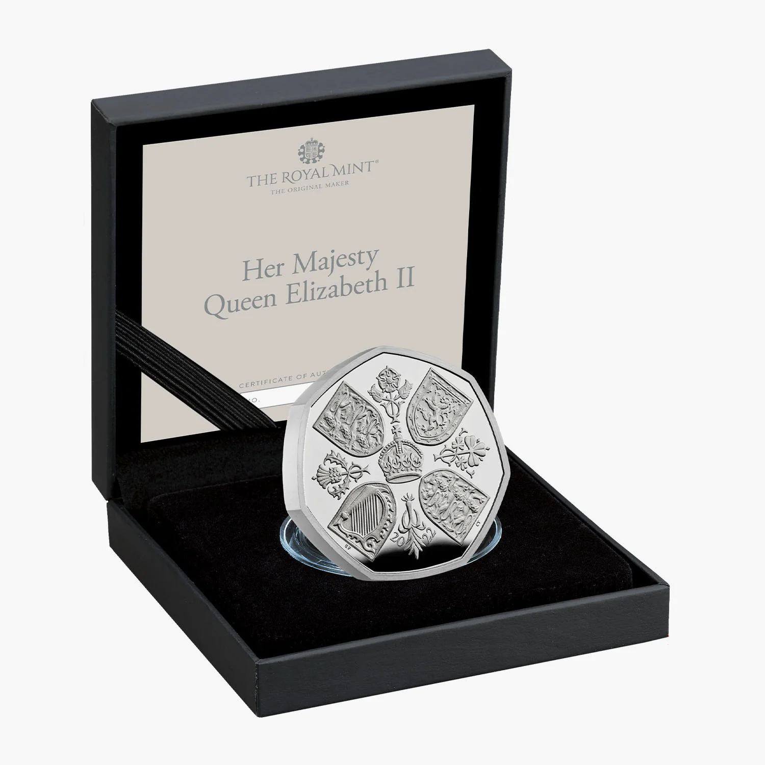 Her Majesty Queen Elizabeth II 2022 50p Silver Piedfort Coin - King Charles III first portrait - Image 3