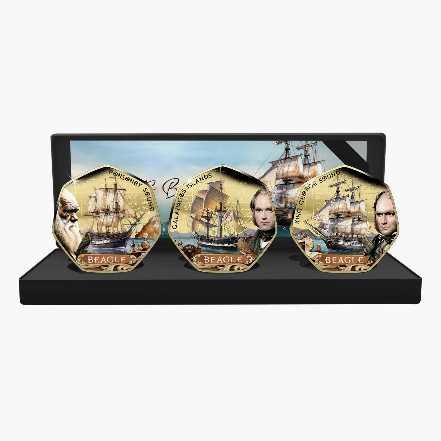 HMS Beagle Charles Darwin 2025 Gold Plated Box Set - Image 7