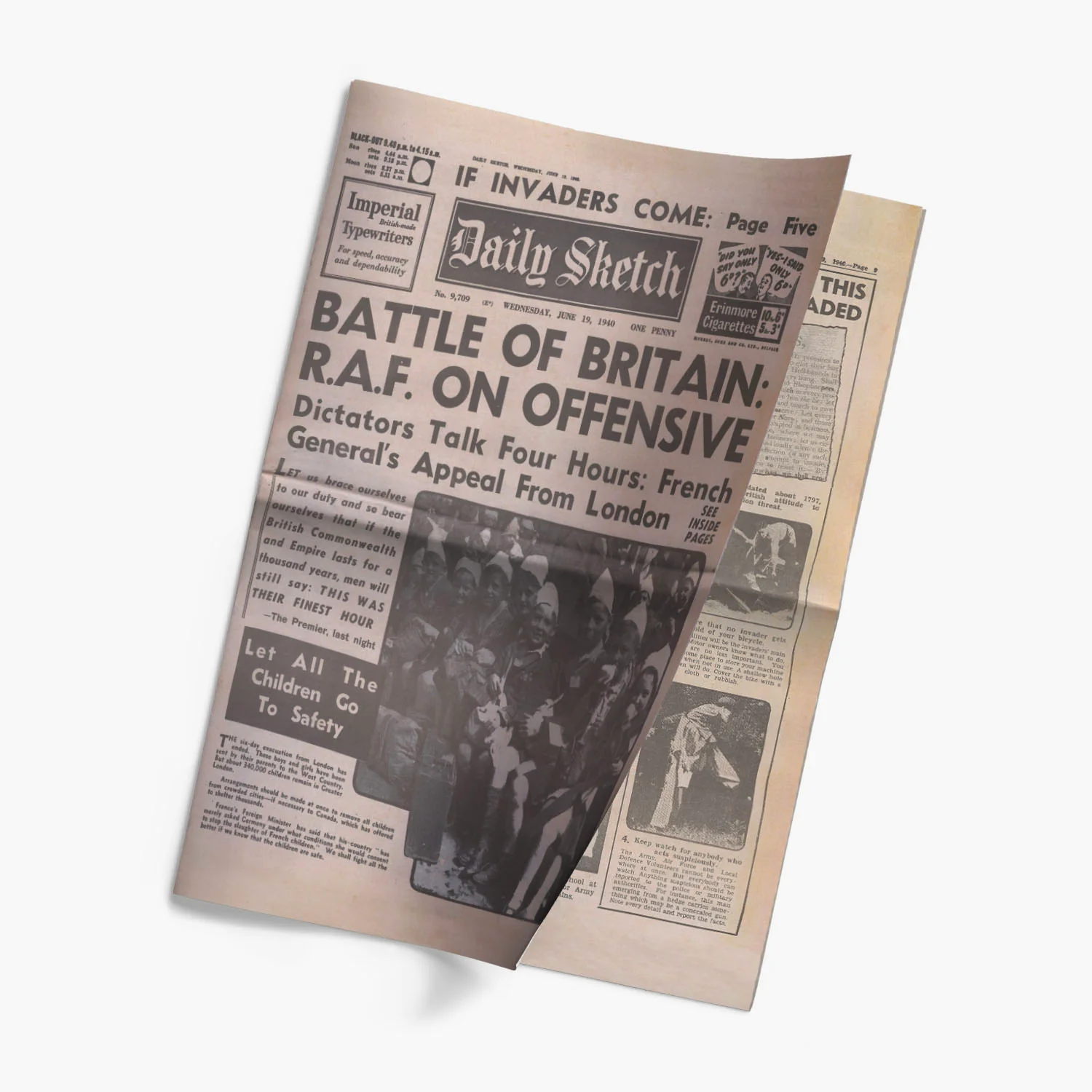 19th June 1940 - Battle of Britain Newspaper - Image 4