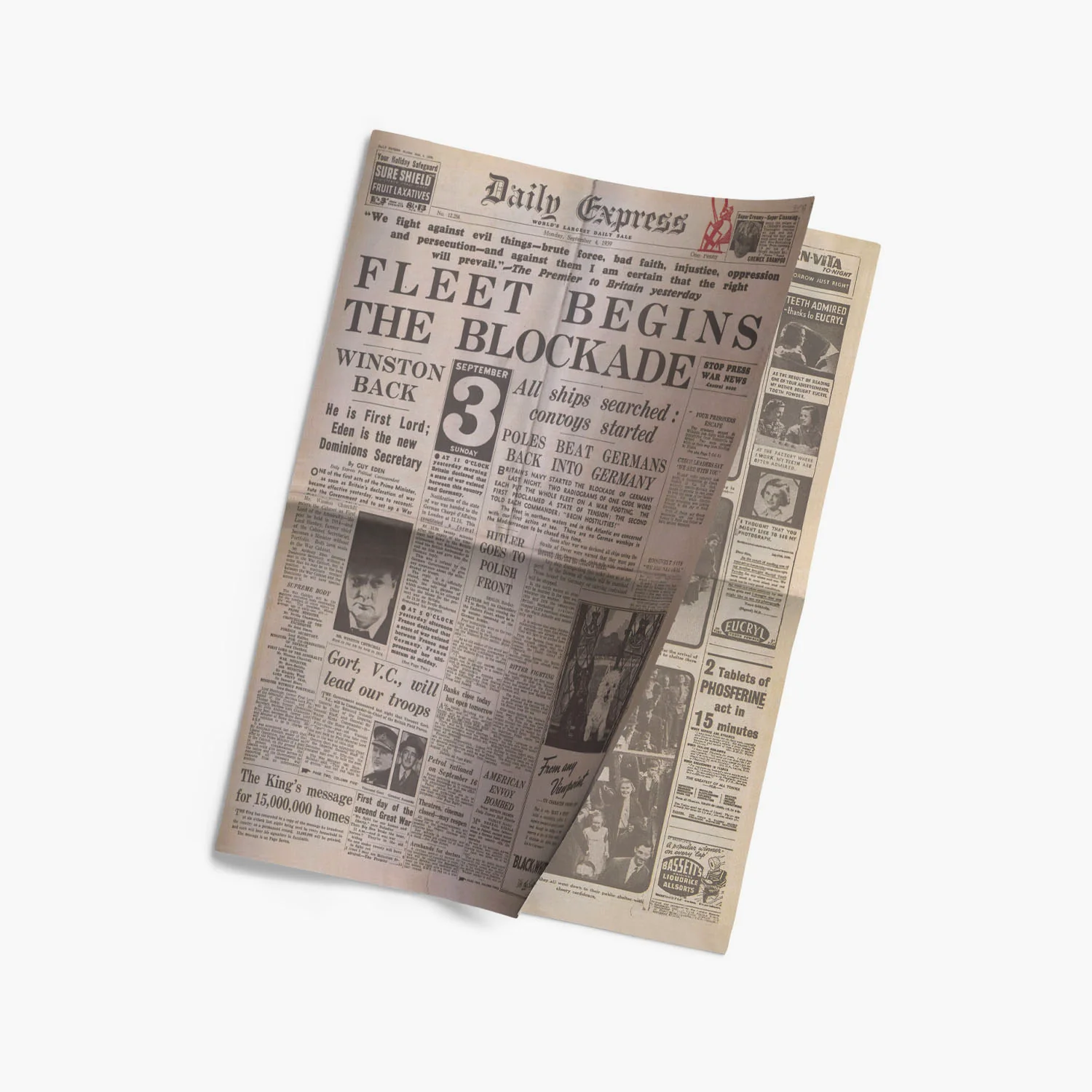 4th September 1939 - Britain Declares War Newspaper - Image 3