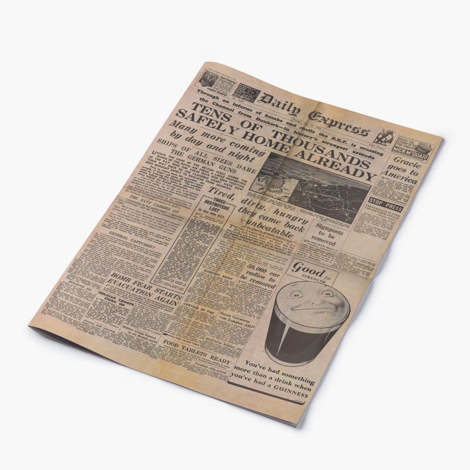 31st May 1940 - Battle of Dunkirk Daily Express Newspaper - Image 3