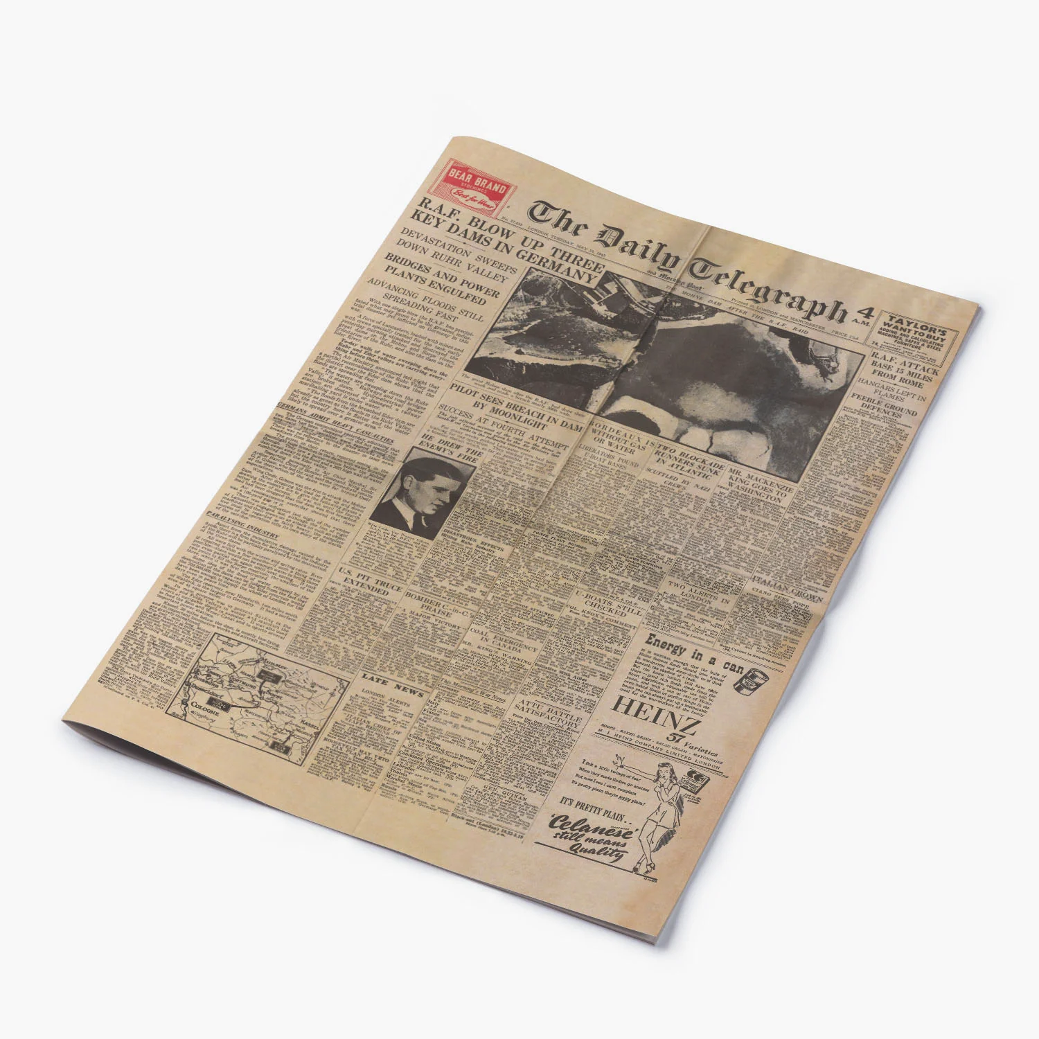 18th May 1943 - Dambusters Raid Daily Telegraph Newspaper - Image 3