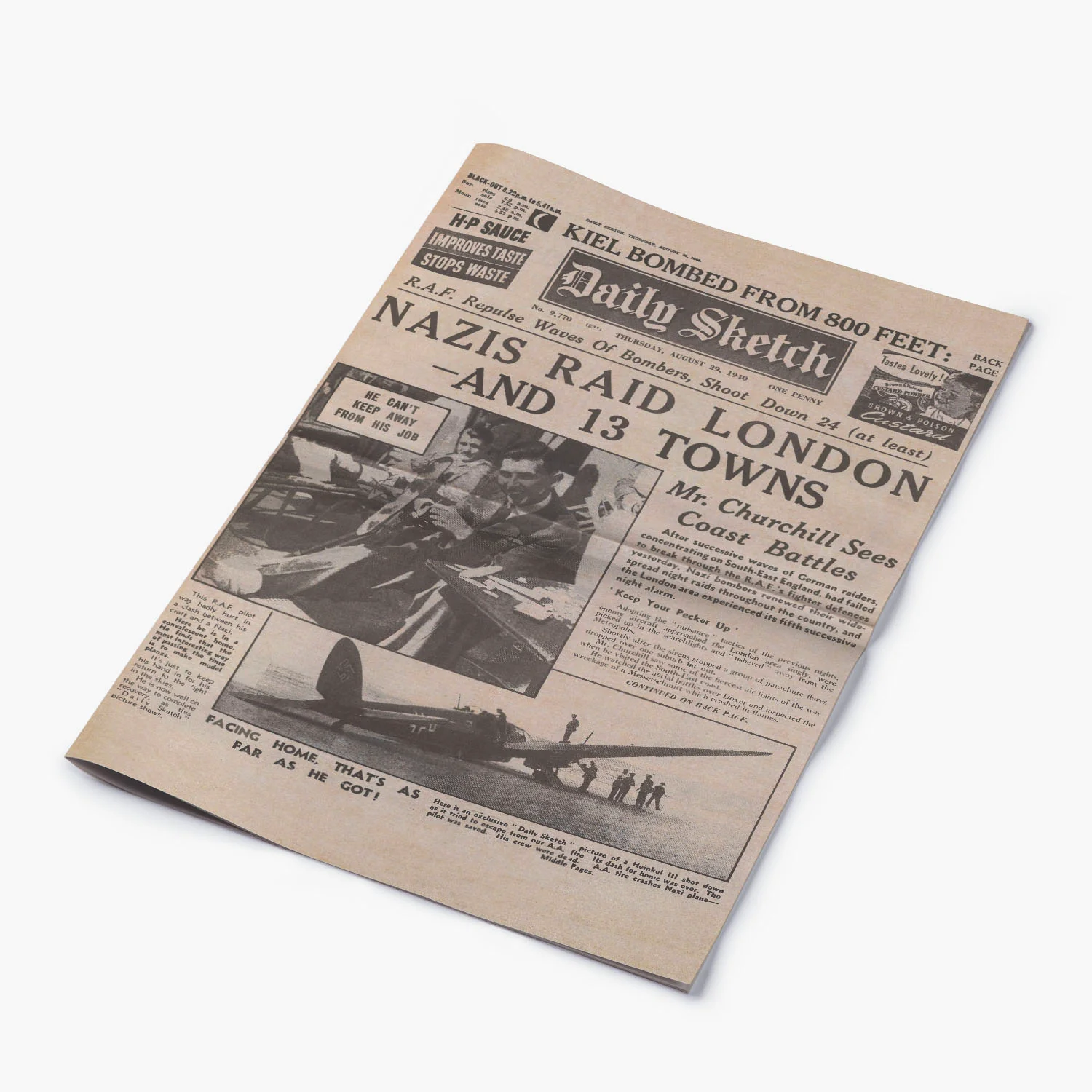 29th August 1940 - The Blitz of London Newspaper - Image 4